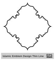 Islamitisch ambleem ontwerp dun lijn zwart beroerte silhouetten ontwerp pictogram symbool zichtbaar illustratie vector