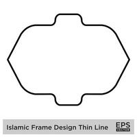 Islamitisch kader ontwerp dun lijn zwart beroerte silhouetten ontwerp pictogram symbool zichtbaar illustratie vector