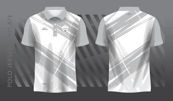 wit en grijs sublimatie overhemd voor polo sport Jersey sjabloon. voorkant en terug visie. vector