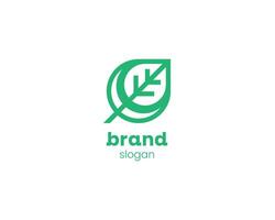 creatief kleurrijk groen blad met gemakkelijk lijn logo vector