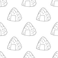 naadloos patroon met onigiri voor decoratief afdrukken, omhulsel papier, menu, behang en kleding stof vector