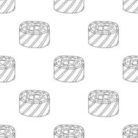 naadloos patroon met sushi rollen voor decoratief afdrukken, omhulsel papier, menu, behang en kleding stof vector