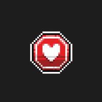 liefde in achthoek teken in pixel kunst stijl vector