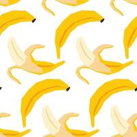 naadloos patroon met bananen Aan wit. stoffen stijl tekening. achtergrond met tropisch fruit, omhulsel papier vector