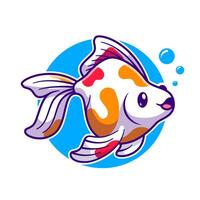 schattig goudvis zwemmen tekenfilm vector icoon illustratie. dier natuur icoon concept geïsoleerd premie vector. vlak tekenfilm stijl