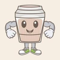 vector koffie mok icoon grafisch tekenfilm stijl illustratie ontwerp
