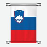 realistisch hangende vlag van Slovenië wimpel vector