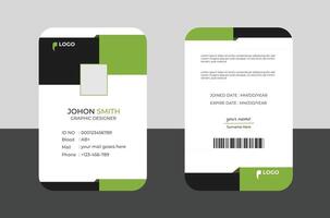 modern identiteit werknemer abstract professioneel, zakelijke kantoor ID kaart kaart ontwerp, gemakkelijk en schoon ID kaart kaart ontwerp sjabloon. vector