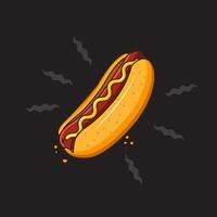 vector illustratie van hotdog snel voedsel