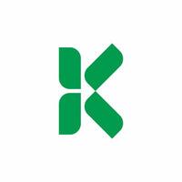 k brief logo met groen kleur vector