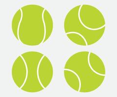 reeks met tennis ballen vector pictogrammen. tennis ballen geel verzameling. sport spel.