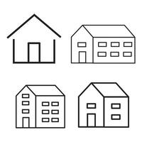 huis schets pictogrammen set. huis icoon verzameling. echt landgoed. vlak stijl huizen symbolen voor apps en websites Aan wit achtergrond vector