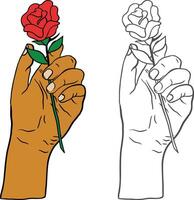 handen met bloem of Internationale vrouw dag symbool vector