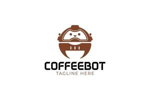 robot koffie logo identiteit en modern koffie machine logo concept voor cafe en voedsel drank vector