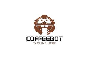 robot koffie logo identiteit en modern koffie machine logo concept voor cafe en voedsel drank vector