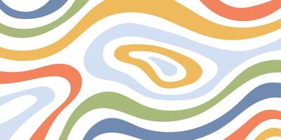 horizontaal abstract achtergrond met kleurrijk Golf patroon. modieus vector illustratie in retro stijl jaren 60, jaren 70.