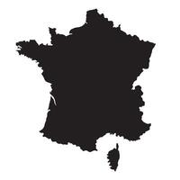 kaart van Frankrijk. zwart silhouet Aan wit achtergrond. vector illustratie.