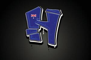 Australië vlag h hand- belettering graffiti alfabet vector sjabloon