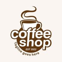 koffie winkel logo voor cafe en koffie kop vector