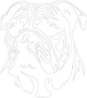 Engels bulldog schets silhouet vector