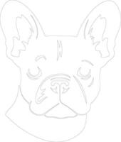 Frans bulldog schets silhouet vector