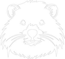 zwart beer hamster schets silhouet vector