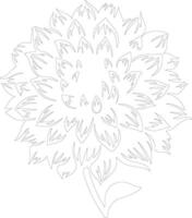 ai gegenereerd dahlia schets silhouet vector