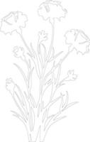 ai gegenereerd dianthus schets silhouet vector