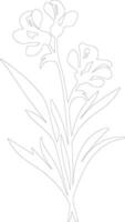 ai gegenereerd freesia schets silhouet vector