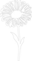 ai gegenereerd gerbera madeliefje schets silhouet vector