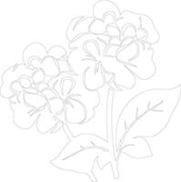 ai gegenereerd hortensia schets silhouet vector