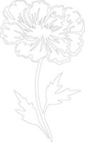 ai gegenereerd goudsbloem schets silhouet vector