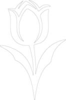 ai gegenereerd tulp schets silhouet vector