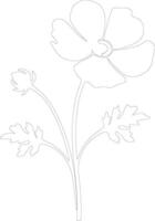 ai gegenereerd boterbloem schets silhouet vector