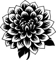 ai gegenereerd dahlia zwart silhouet vector