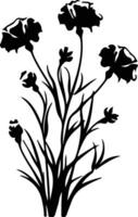 ai gegenereerd dianthus zwart silhouet vector