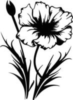 ai gegenereerd dianthus zwart silhouet vector