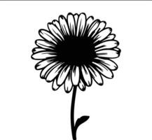 ai gegenereerd gerbera madeliefje zwart silhouet vector