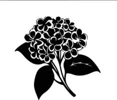 ai gegenereerd hortensia zwart silhouet vector