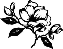 ai gegenereerd magnolia zwart silhouet vector