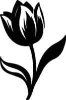 ai gegenereerd tulp zwart silhouet vector