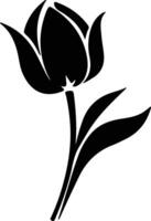 ai gegenereerd tulp zwart silhouet vector