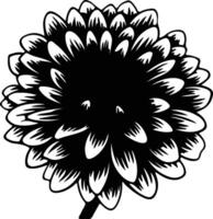 ai gegenereerd aster zwart silhouet vector