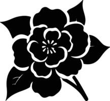 ai gegenereerd camelia zwart silhouet vector