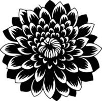 ai gegenereerd chrysant zwart silhouet vector