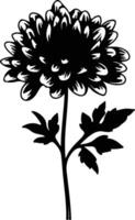 ai gegenereerd chrysant zwart silhouet vector