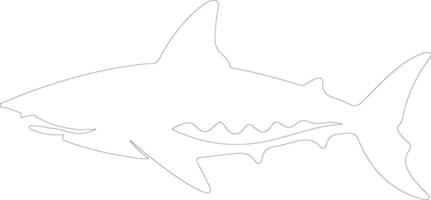 ai gegenereerd lichtgevend haai schets silhouet vector