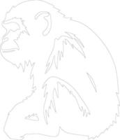 ai gegenereerd makaak schets silhouet vector