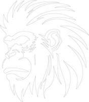 ai gegenereerd mandril schets silhouet vector