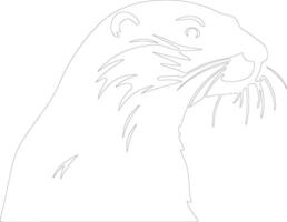 ai gegenereerd Otter zee schets silhouet vector